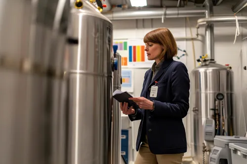 Famille utilisant l'eau chaude à différents points d'usage dans la maison pour évaluer sa consommation quotidienne